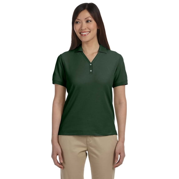 Devon & Jones D100W Ladies Pima Pique Y-Collar Polo Shirt - Forest - X-Small