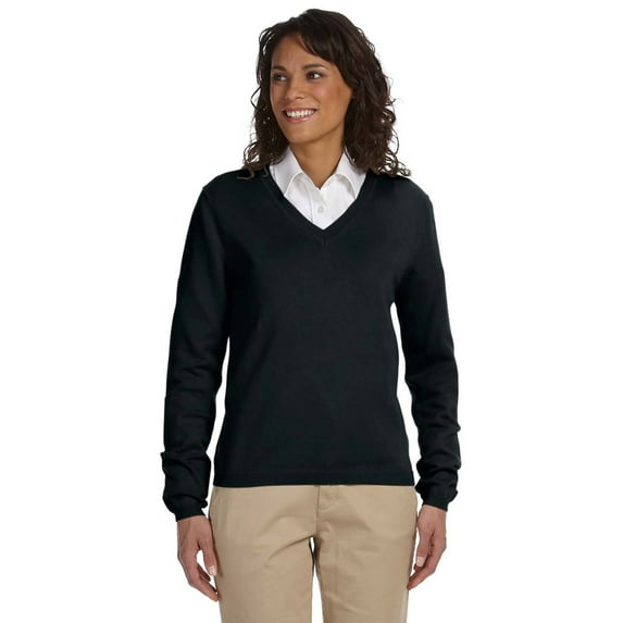 Devon & Jones D475W Ladies V-Neck Sweater - Black - 2X-Large