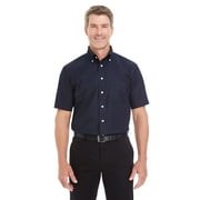 DEVON & JONES D620S Men's Crown Collection Solid Broadcloth Short-Sleeve Shirt, S, NAVY