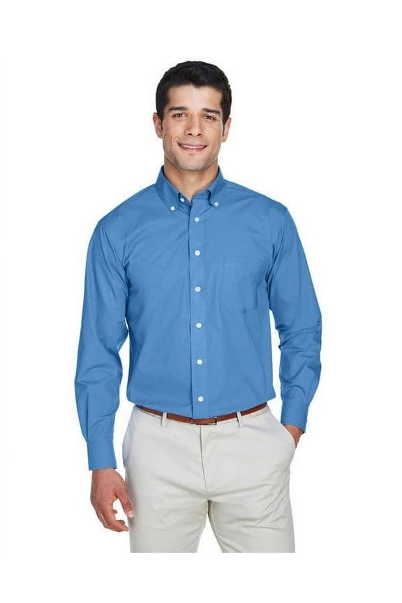 D620T Men's Crown Collection Tall Broadcloth Woven Dress Shirt-French Blue-XLT