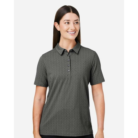 Devon & Jones DG101W Women's Crownlux Performance Geo Polo-GRAPHITE/ SILVER-2XL
