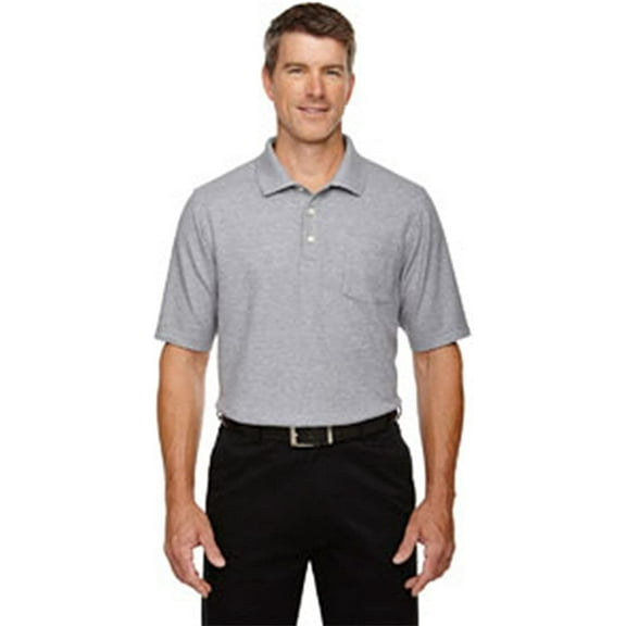 Devon & Jones DG150P Men's DRYTEC20 Performance Pocket Polo Grey Heather M