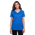 thumbnail image 1 of Devon & Jones DG20CW Ladies CrownLux Performance Plaited Tipped V-Neck Polo, 1 of 3