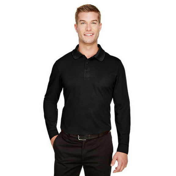 Devon & Jones DG20LT CrownLux Performance Men's Tall Plaited Long Sleeve Polo