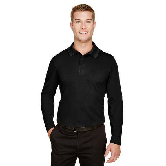 Devon & Jones DG20LT CrownLux Performance Men's Tall Plaited Long Sleeve Polo