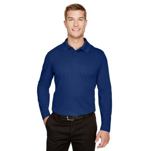 Devon & Jones DG20LT CrownLux Performance Men's Tall Plaited Long Sleeve Polo