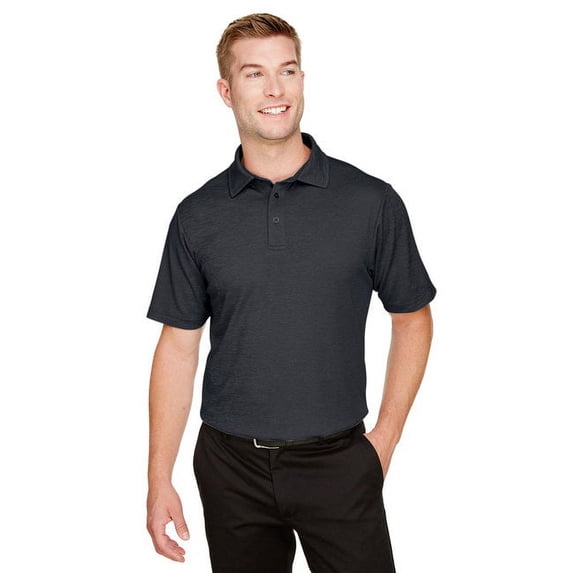 Devon & Jones DG22 Men's CrownLux Performance Address Mélange Polo-Black Heather-M