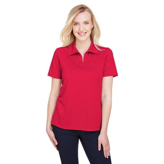 Devon & Jones DG22W Women's CrownLux Performance Address Melange Polo-Red Heather-L