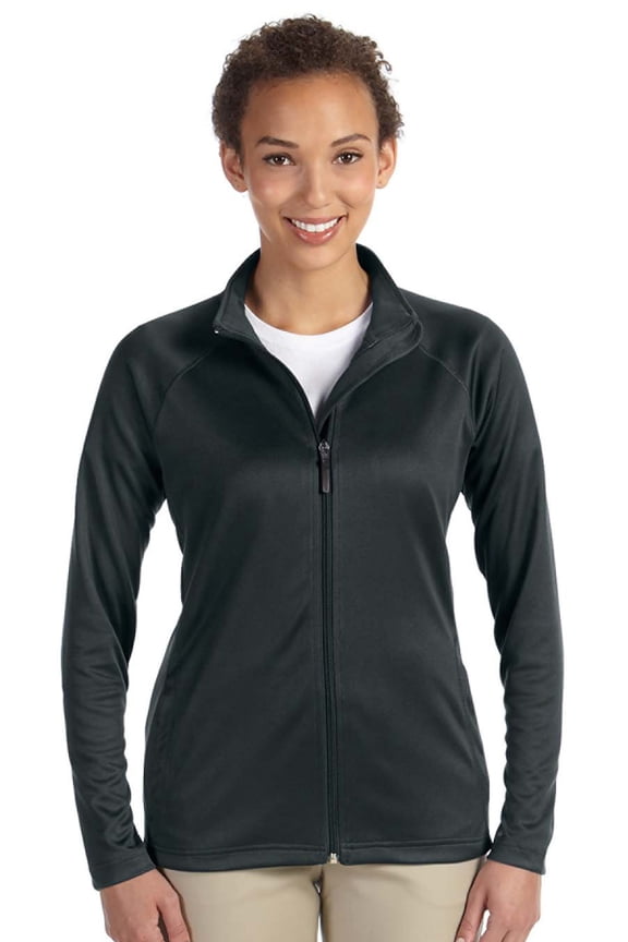 DG420W Ladies Stretch Tech-Shell Compass Full-Zip - Black - Large