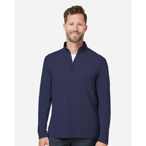 Devon & Jones DG425 Men's Raleigh Stretch Quarter-Zip Pullover-Navy-3XL