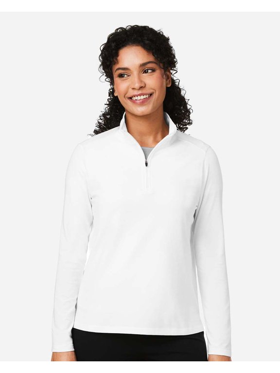 DG425W Women's Raleigh Stretch Quarter-Zip Pullover-White-S