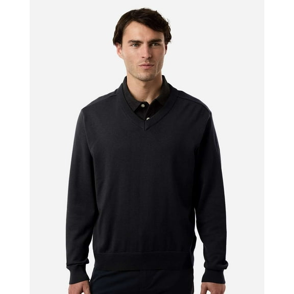 Devon & Jones DG445 Men's New Classics V-Neck Sweater-Black-M