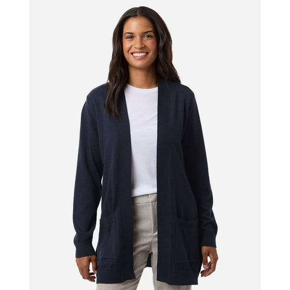 Devon & Jones DG447W Women's New Classics Open Cardigan Sweater-Navy-XL