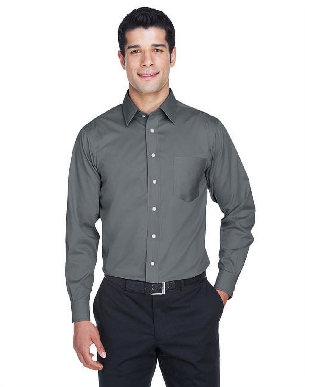 Devon & Jones DG530 Men's Crown Woven Collection Solid Stretch Twill - Graphite - S
