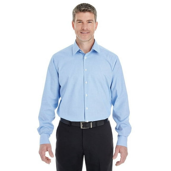 Devon & Jones DG532 Men's Crown Collection Royal Dobby Dress Shirt-French Blue-S