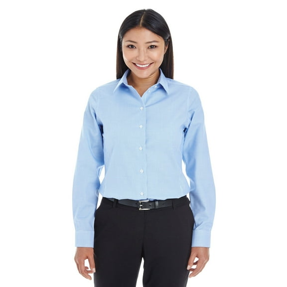 Devon & Jones DG532W Ladies Crown Collection Royal Dobby Shirt - French Blue - X-Small