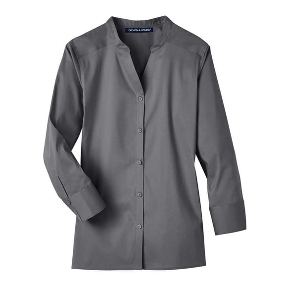 Devon & Jones DG560W Ladies' Crown Collection Stretch Broadcloth 3/4 Sleeve Blouse (2 PACK)