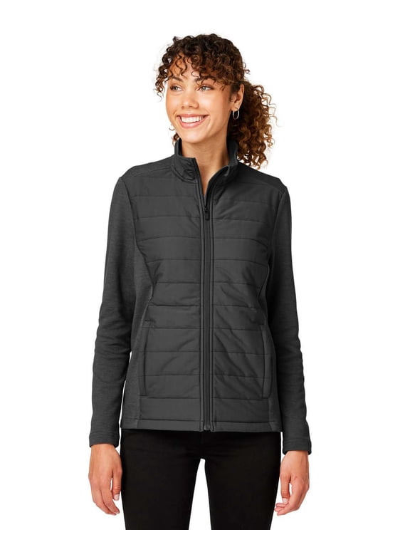 DG704W Women's New Classics Charleston Hybrid Jacket-Black/ Melange Black-L