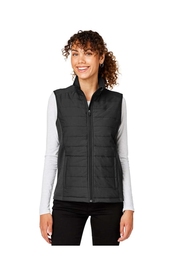 DG706W Women's New Classics Charleston Hybrid Vest-Black/ Melange Black-3XL
