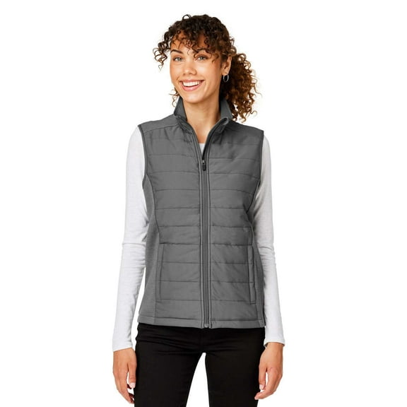 Devon & Jones DG706W Women's New Classics Charleston Hybrid Vest-Graphite Melange/ Graphite-XS