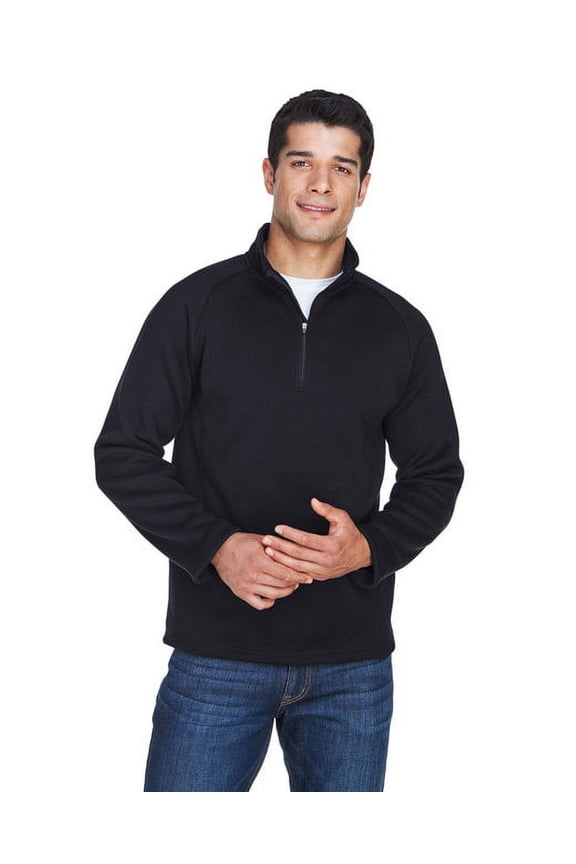 DG792 Unisex Bristol Sweater Fleece Quarter-Zip Pullover-Black-L