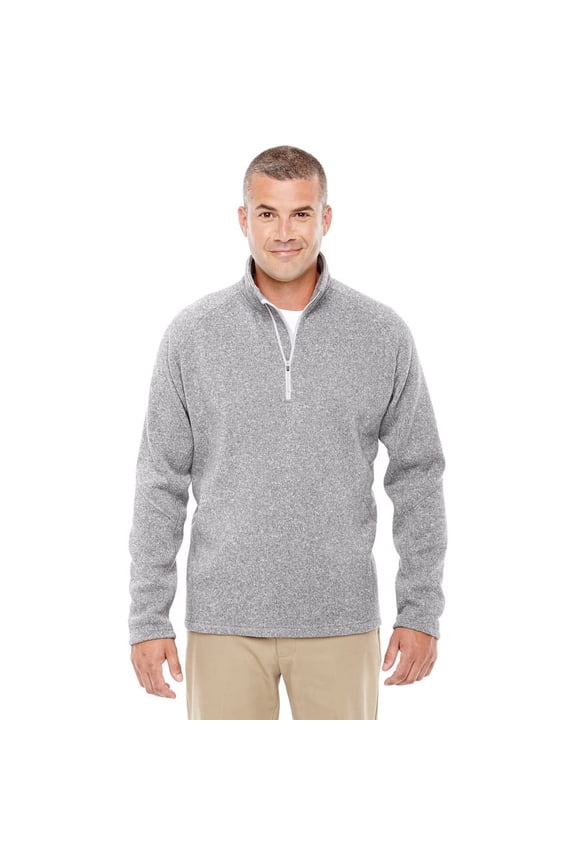 DG792 Men's Bristol Sweater Fleece Half-Zip - Grey Heather - X-Small