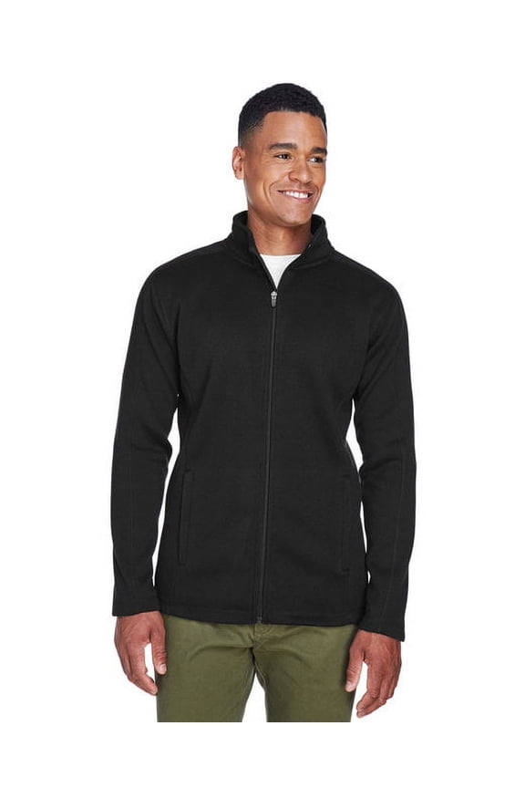 DG793 Men's Bristol Full-Zip Sweater Fleece Jacket-Black-L