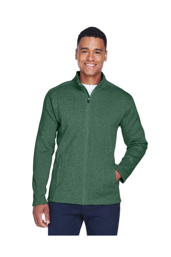 DG793 Men's Bristol Full-Zip Sweater Fleece Jacket-Forest Heather-4XL