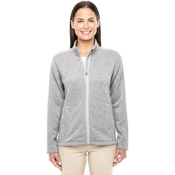 Devon & Jones DG793W Ladies Bristol Full-Zip Sweater Fleece Jacket - Grey Heather - Small