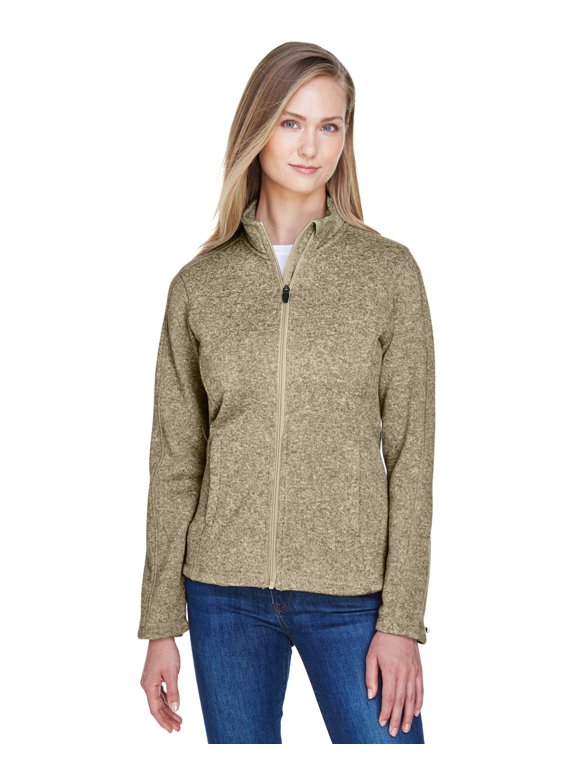 DG793W Women's Bristol Full-Zip Sweater Fleece Jacket-Khaki Heather-3XL