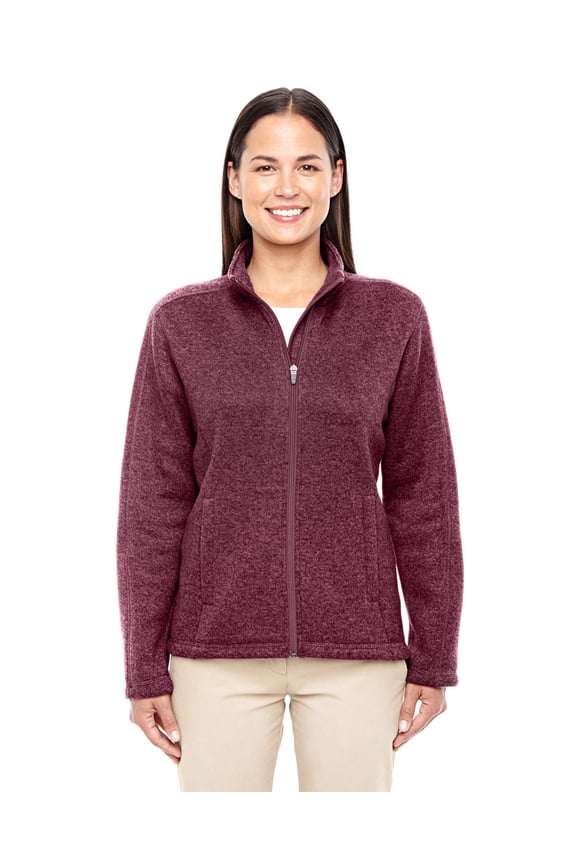 DG793W Devon & Jones Ladies Bristol Full-Zip Fleece Jacket Burgundy Heather S
