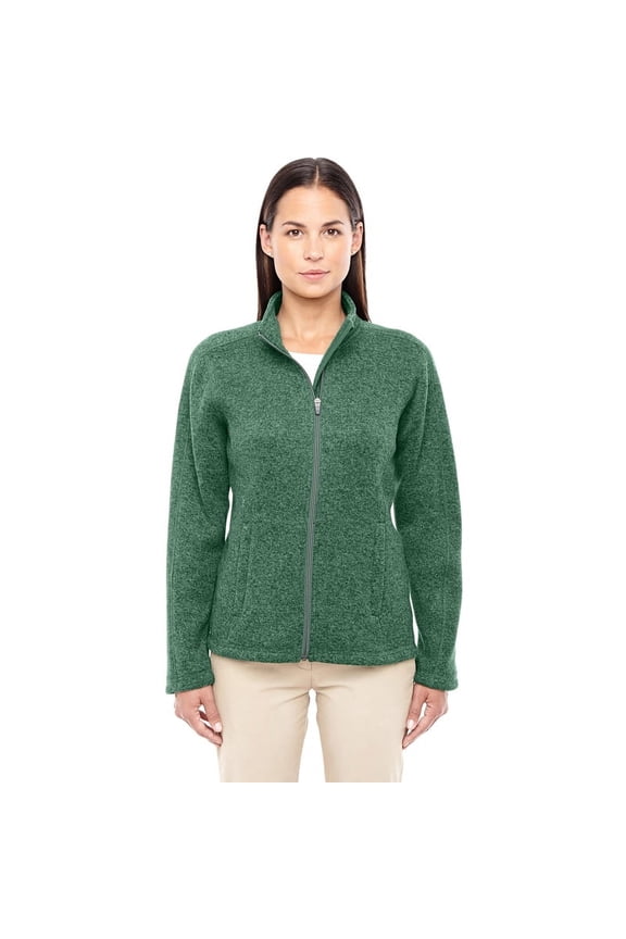 DG793W Ladies Full-Zip Sweater Fleece Jacket - Forest Heather - X-Large