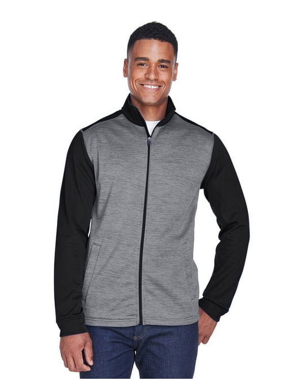 DG796 Men's Newbury Colorblock Mélange Fleece Full-Zip