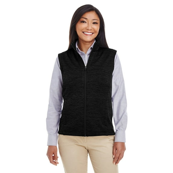 Devon & Jones DG797W Ladies Newbury Melange Fleece Vest - Black Heather - Small
