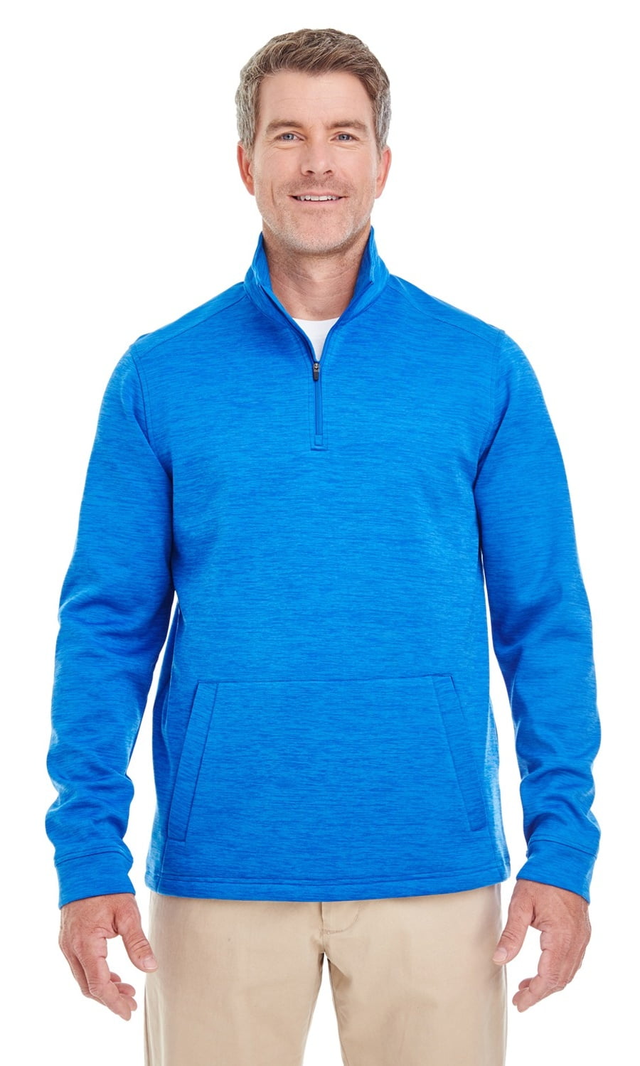 Devon & Jones DG798 Men's Newbury Melange Fleece Quarter-zip