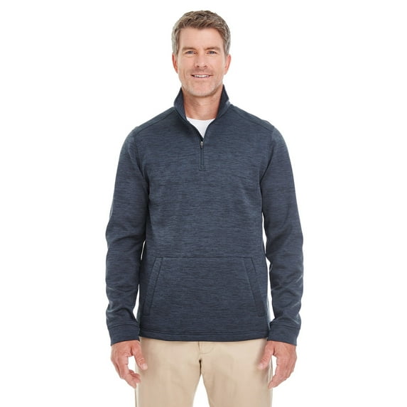 Devon & Jones DG798 Men's Newbury Melange Fleece Quarter-zip - Navy Heather - 4XL