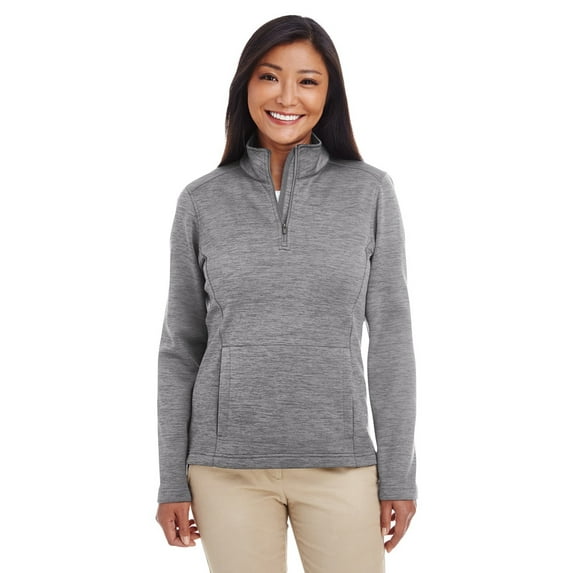 Devon & Jones DG798W Ladies Newbury Melange Fleece Quarter-zip - Dark Grey Heathr - X-Small