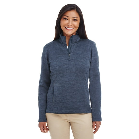 Devon & Jones DG798W Ladies Newbury Melange Fleece Quarter-zip - Navy Heather - Large