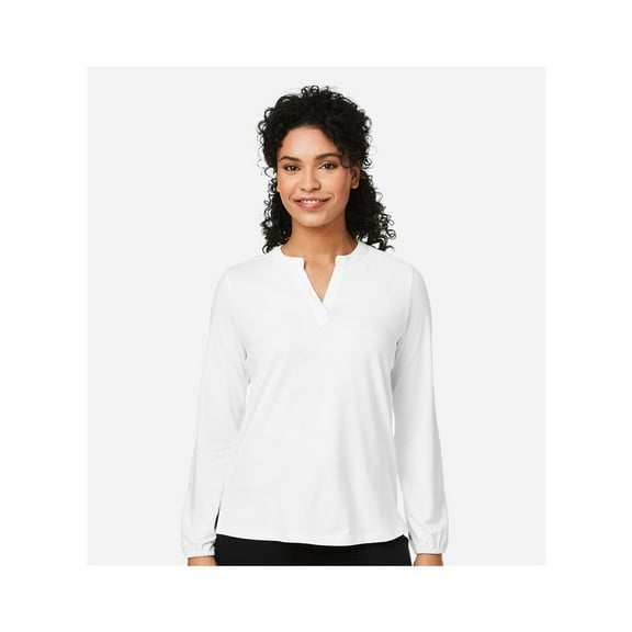 Devon & Jones DP122W Women's Raleigh Half-Placket Knit Top-White-2XL