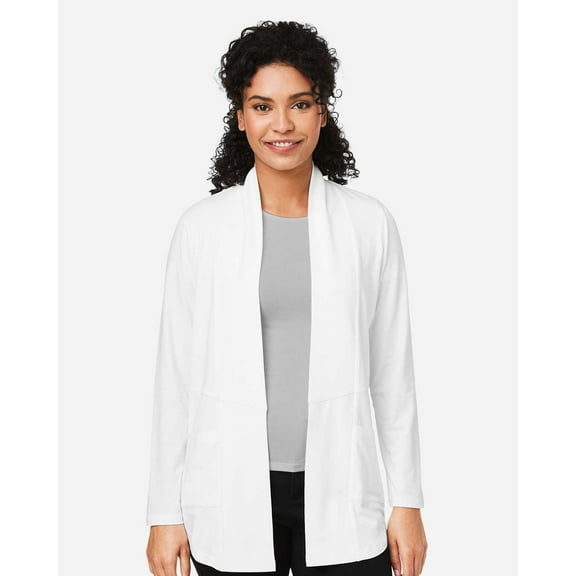 Devon & Jones DP125W Women's Raleigh Stretch Cardigan-White-XL
