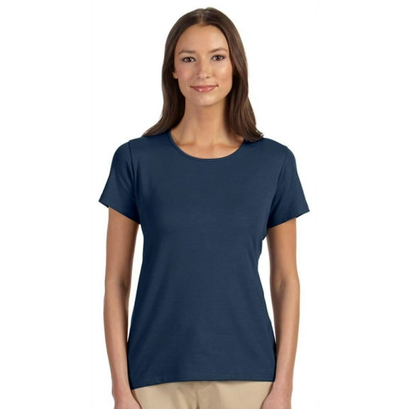 Devon & Jones DP182W Ladies Perfect Fit Shell T-Shirt - Navy - Medium