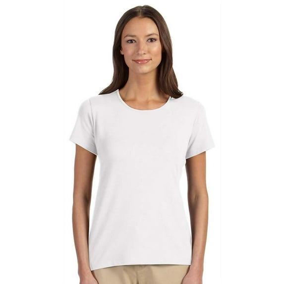 Devon & Jones DP182W Ladies Perfect Fit Shell T-Shirt - White - Small