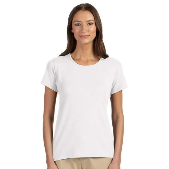 Devon & Jones DP182W Ladies Perfect Fit Shell T-Shirt - White - Small