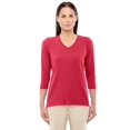 thumbnail image 1 of Devon & Jones DP184W Ladies Perfect Fit Bracelet Length V-Neck Top - Red - Small, 1 of 2