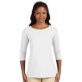 thumbnail image 1 of Devon & Jones DP192W Ladies Ballet Bracelet-Length Knit Top - White - Medium, 1 of 2
