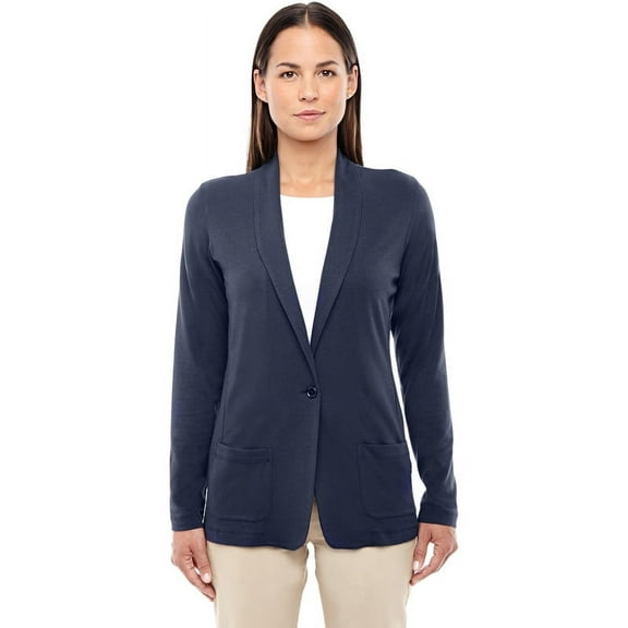 Devon & Jones DP462W Ladies Perfect Fit Shawl Collar Cardigan - Navy - Small