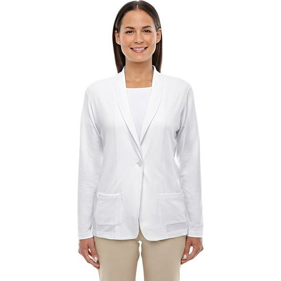 Devon & Jones DP462W Ladies Perfect Fit Shawl Collar Cardigan - White - Small