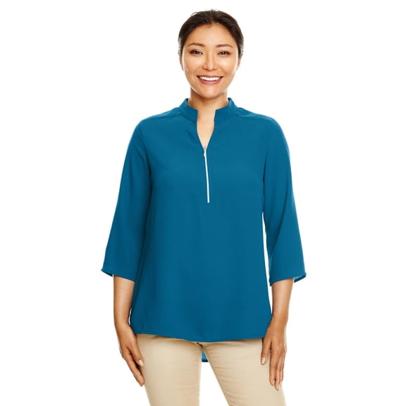 Devon & Jones DP611W Perfect Fit Three-Quarter Sleeve Crepe Tunic - Dark Teal - Small