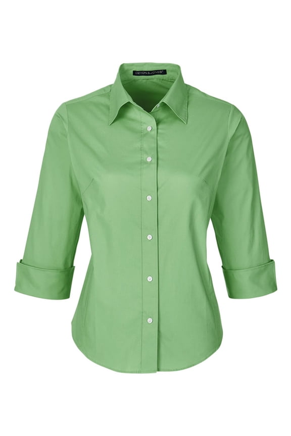 DP625W Ladies' Perfect Fitâ„¢ Three-Quarter Sleeve Stretch Poplin Blouse (2 PACK)