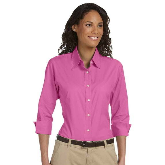 Devon & Jones DP625W Ladies Stretch Poplin Blouse - Charity Pink - Large